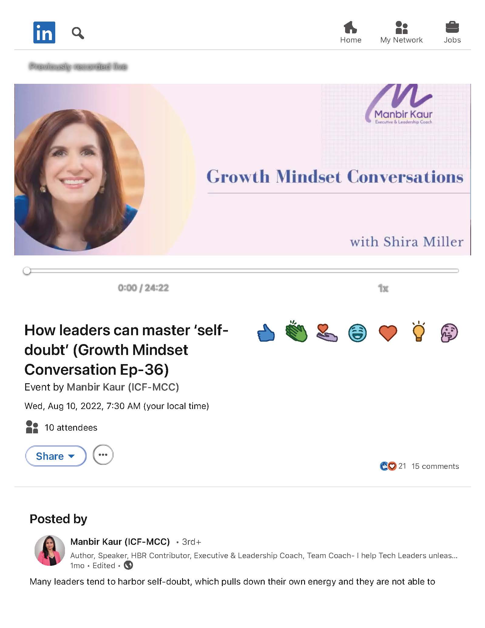 Growth Mindset Conversation: How leaders can master ‘self-doubt’ (Ep-36 ...